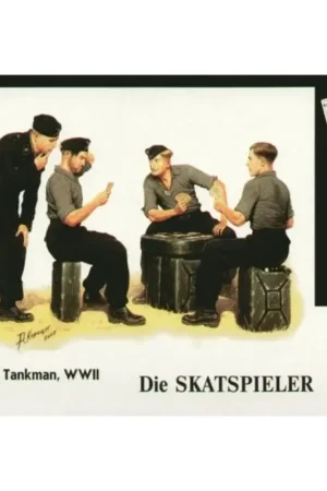 Merkproduct WWII German tank crew playing cards Die Skatspieler Figuren