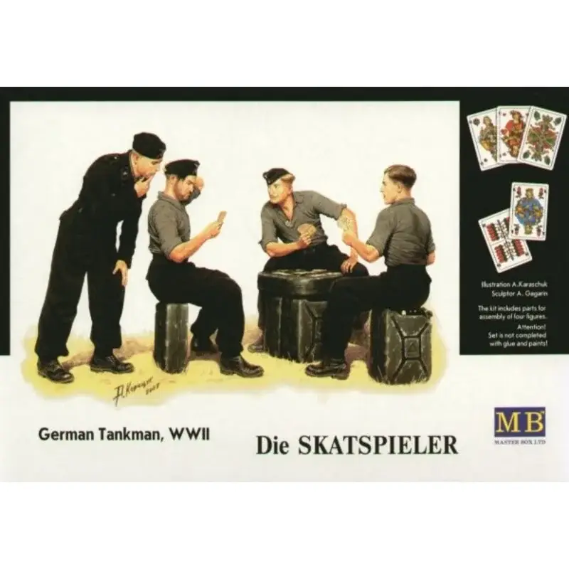 Merkproduct WWII German tank crew playing cards Die Skatspieler Figuren