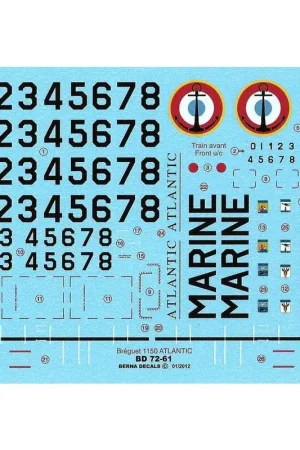 Direct Verzonden Sticker Bijgewerkt en opnieuw uitgebracht!Breguet Atlantic Flotilles 21F, 22F, 23F & 24F 1980 (4 schema's)