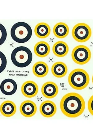 Express Levering Sticker RAF WWII Roundels. Large Type A 65 84 and 100 Type A1 63 64 66 77 84 100 (RAF Roundels)