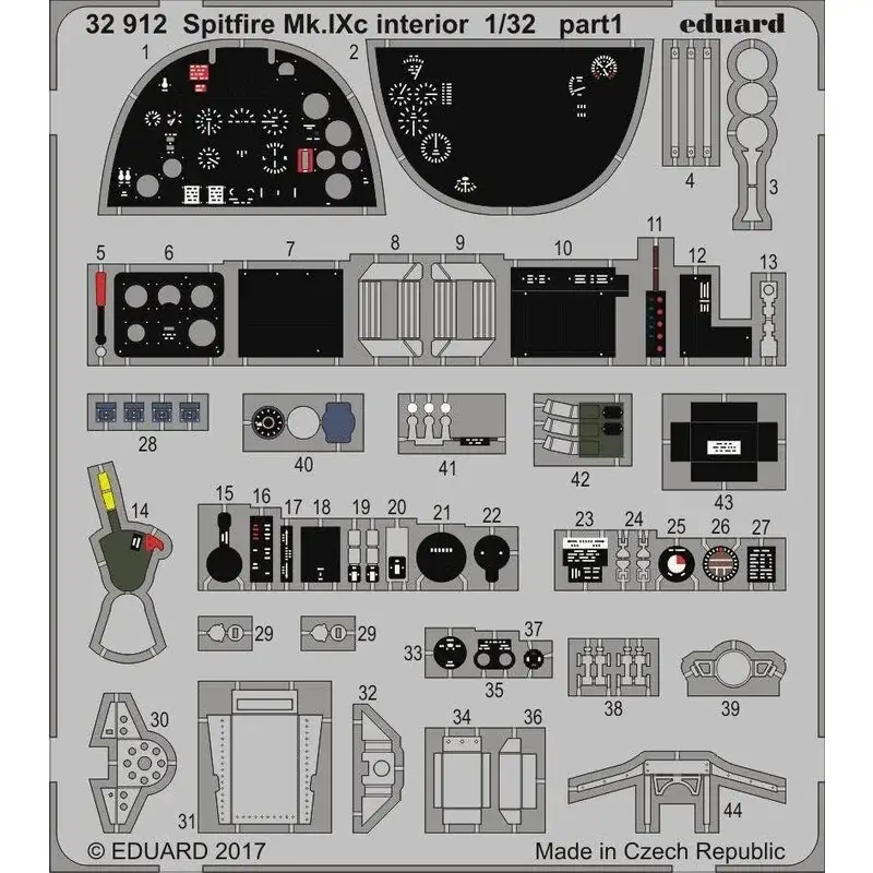 Supermarine Spitfire Mk.IXc interieur (ontworpen om gebruikt te worden met Revell kits) Op = Op