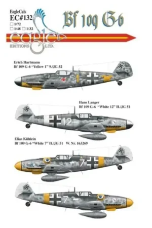 Sticker New Erich Hartmann Messerschmitt Bf 109G-6 recently discovered! This colorful aircraft was flown by Hartmann in Rumania Aanbieding
