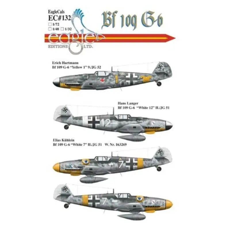 Sticker New Erich Hartmann Messerschmitt Bf 109G-6 recently discovered! This colorful aircraft was flown by Hartmann in Rumania Aanbieding