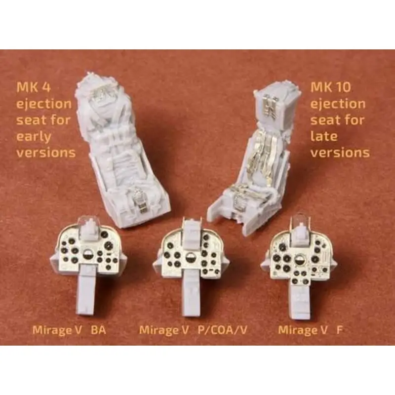 Lage Prijs Dassault Mirage 5 cockpit set (ontworpen voor gebruik met Kinetic Modelbouw) omvat M4 schietstoel voor eerdere versies en Mk.10