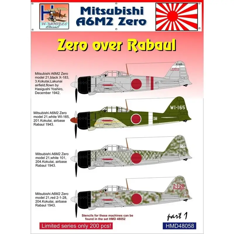 Voordeelprijs Sticker Mitsubishi A6M2 'Zero' over Rabaul, Pt.1 Decal