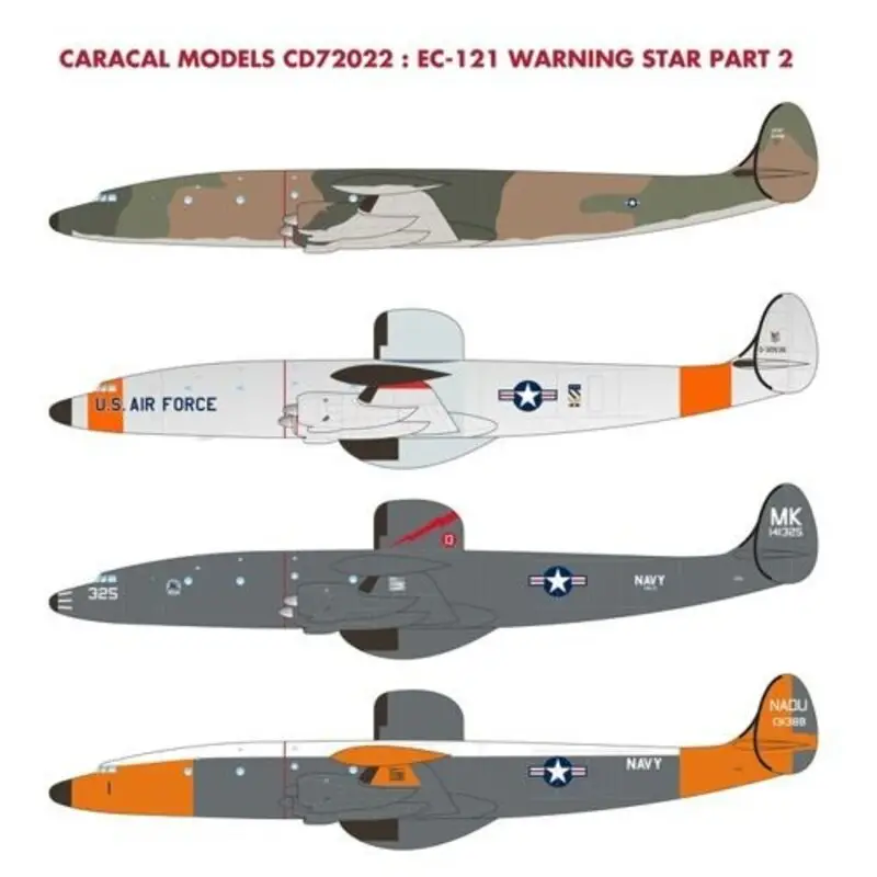 Korting Sticker Lockheed EC-121 Warning Star Part 2: Our second EC-121 sheet oven the provides more options, two from two from USAF and