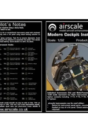 Gecertificeerd Sticker MODERN JETS Cockpit Instrument DecalsEach