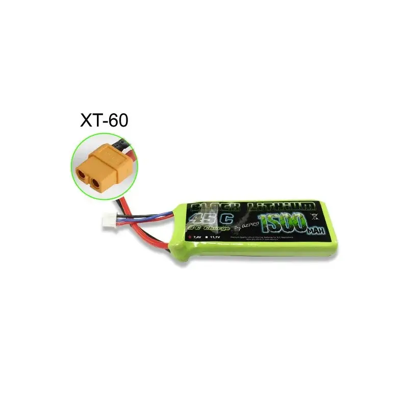 Seizoensaanbieding LIPO batterij voor radiografisch bestuurbaar apparaat Zwart Lithium 1500mAh 45C 2S XT-60 LiPo batterij