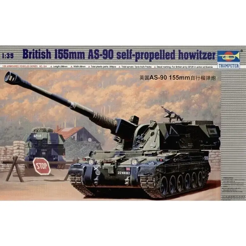British 155mm AS-90 self propelled howitzer Schaalmodel Populair
