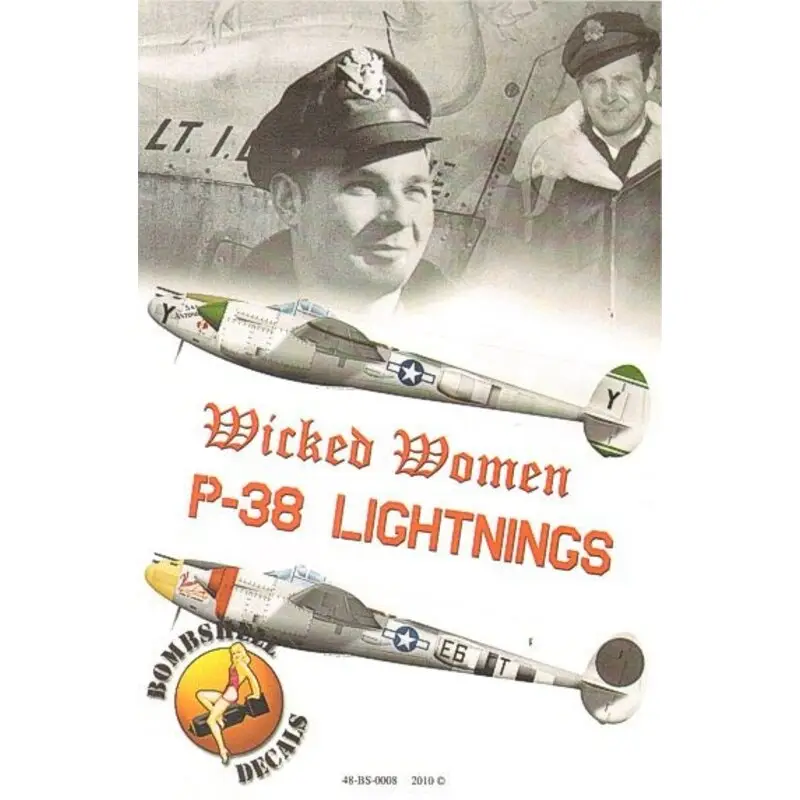 Populair Sticker Lockheed P-38J Lightning San Antonio Rosie and Vivacious Virgin II Decal