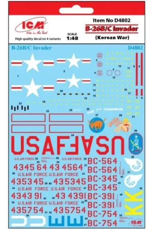 Sticker B-26B/C Invader Korean War 1/48 Decal Meest Verkocht