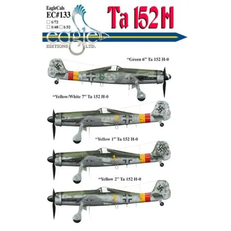 Sticker Focke Wulf Ta 152 subjects complete with new stencils for data plate placements and other newly revealed information Speciale Aanbieding