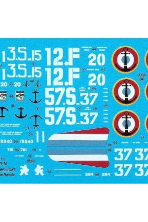 Opnieuw gedrukt! Grumman F6F-5 Franse Hellcat in Indochina, Frankrijk en Tunesië (4 schema's) Gecertificeerd