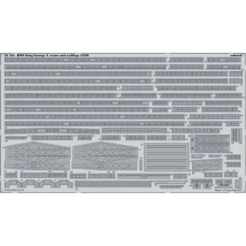 HMS Koning George V kranen & relingen 1/350 (ontworpen voor gebruik met Tamiya kits) Direct Verzonden
