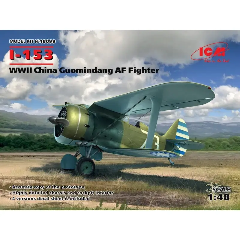 Direct Verzonden Polikarpov I-153 WWII China Guomindang luchtmachtjager Schaalmodel