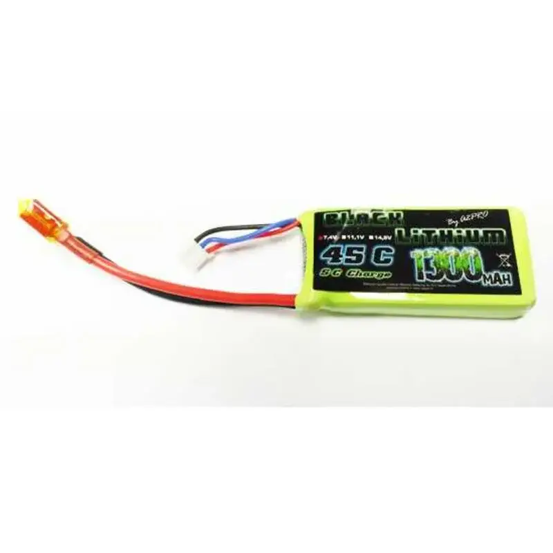 Actieprijs Battery LiPo Lithium Black 1300mAh 45C 2S DEAN Stroomvoorziening