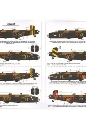 Must-Have Sticker Handley Page Halifax B.Mk.I/II and B.Mk.III (7) Mk.I/II L9619 ZA-E 10 Squadron RAF Leeming 1941; W1048 TL-S 35 Squadron