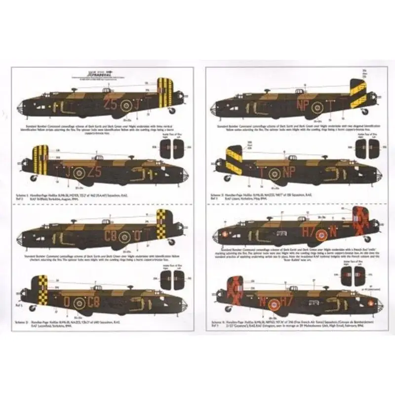 Must-Have Sticker Handley Page Halifax B.Mk.I/II and B.Mk.III (7) Mk.I/II L9619 ZA-E 10 Squadron RAF Leeming 1941; W1048 TL-S 35 Squadron