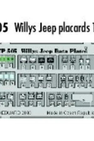 Willys Jeep placards PRE-PAINTED IN COLOUR! Accessoire Direct Beschikbaar