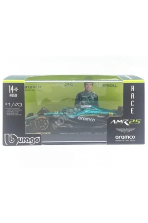Aston martin f1 amr25 team aramco cognizant 18 lance stroll 2025 (packaging premium avec casque) Rechtstreeks Van De Fabrikant