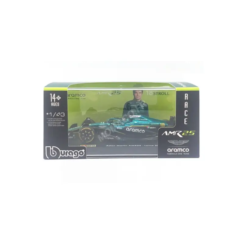 Aston martin f1 amr25 team aramco cognizant 18 lance stroll 2025 (packaging premium avec casque) Rechtstreeks Van De Fabrikant