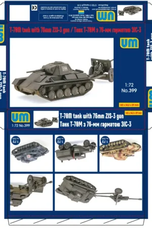 Seizoensaanbieding T-70M tank with 76 vv ZIS-3 gun Schaalmodel