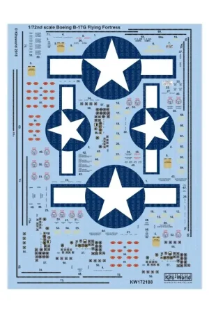 Sticker Boeing B-17F/B-17G Flying Fortress Uitgebreid Algemeen sjabloneren Decal Hete Deal