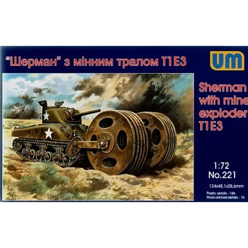 Sherman with mine explorer T1 E3 Schaalmodel Laatste Versie