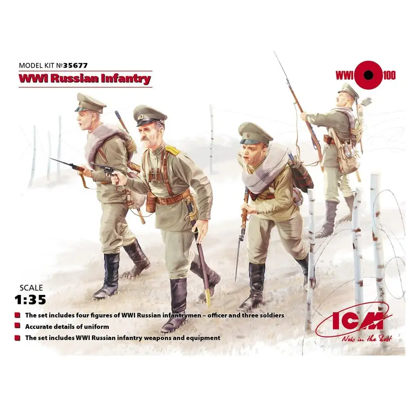 WWI Russian Infantry (Figures 4 x) Figuren Betaalbaar