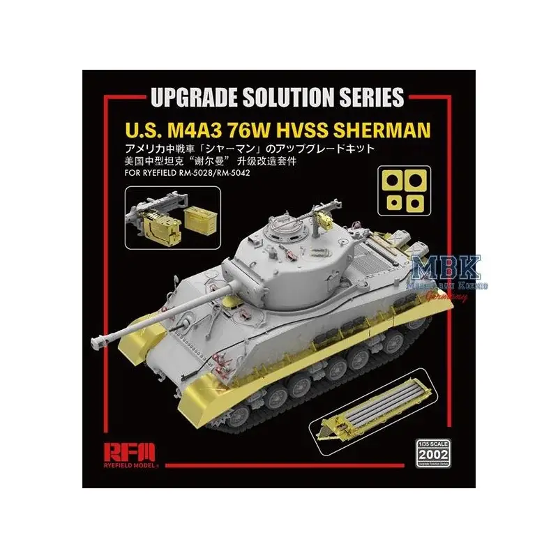 US M4A3 76W HVSS SHERMAN upgrade-oplossing Nieuw
