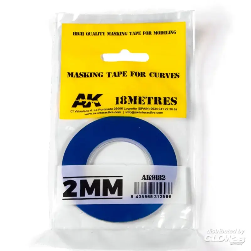 Blue masking Tape for curves 2mm Exclusieve Aanbieding