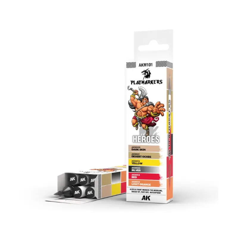 AK INTERACTIVE: Playmarkers SET - HEROES (6 ref.) Acrylverf Hoge Kwaliteit