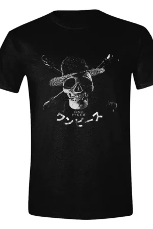 Flitsaanbieding One Piece Live Action Greyscale Skull T-Shirt