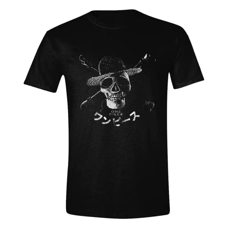 Flitsaanbieding One Piece Live Action Greyscale Skull T-Shirt