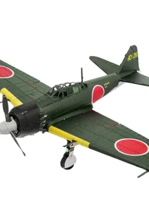 Nieuw MetalEarth Aviation: MITSUBISHI ZERO 14,7x4,8x12cm, 3D metalen model met 2 vellen, op kaart van 12x17cm, 14+