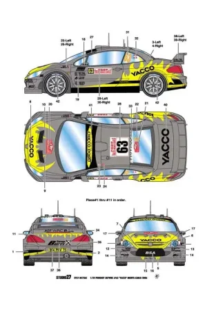 Peugeot 307 wrc yacco mc 2006 Decal Direct Beschikbaar