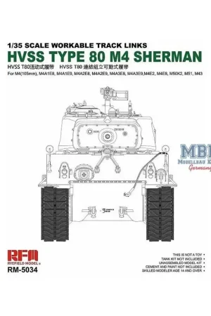 Voordeelprijs HVSS T80 M4 Sherman Workable Track Links Rupsbanden