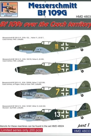 Lage Prijs Sticker Messerschmitt Bf-109's Over de Tsjechische Territory, Pt.1 Decal