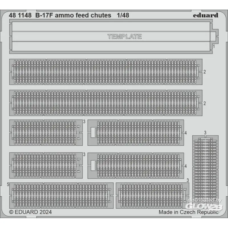 B-17F ammo feed chutes 1/48 Lage Kosten