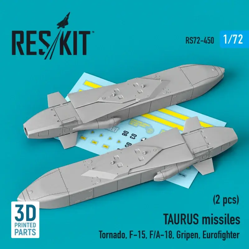 TAURUS missiles (2 pcs) (Tornado, F-15, F/A-18, Gripen, Eurofighter) (3D Printed) Lage Kosten