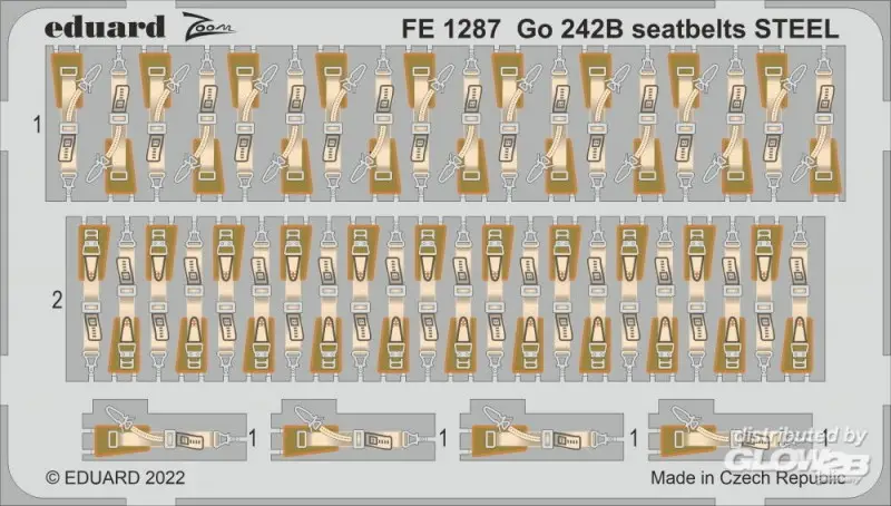 Go 242B veiligheidsgordels STAAL 1/48 Favoriet