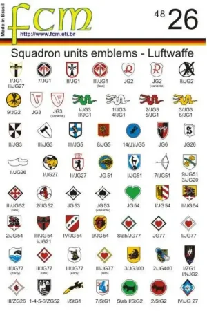 Sticker Opnieuw uitgebracht!80+ verschillende WWII Luftwaffe Squadron Unit emblemen Lage Prijs