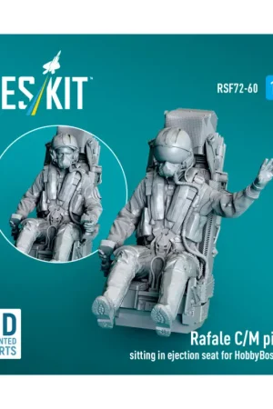 Dassault Rafale C/M pilot sitting in ejection seat for HobbyBoss kit (1 pcs) (3D Printed) Bestel Nu
