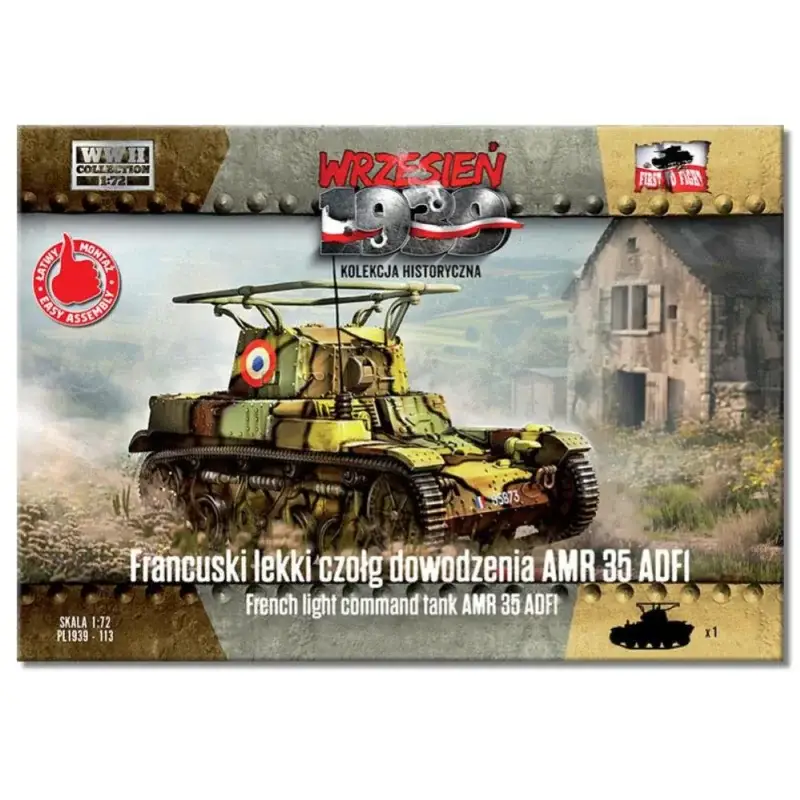 Nu Kopen FIRST TO FIGHT: 1/72; French light command tank AMR 35 ADF1 Schaalmodel