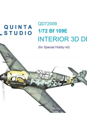 Messerschmitt Bf-109E 3D-geprint & gekleurd interieur op stickerpapier Decal Shop Nu