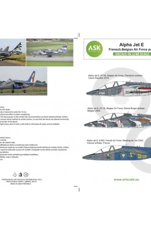 Sticker Alpha Jet E -Belgische Luchtmacht, Armeé de l'Air - Deel 2 Decal Fabrieksprijs