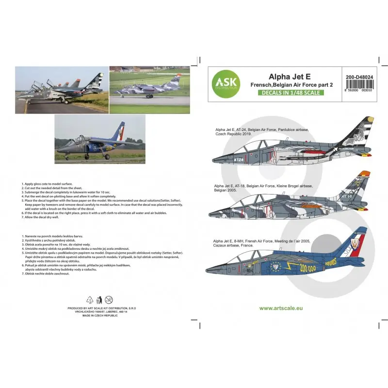 Sticker Alpha Jet E -Belgische Luchtmacht, Armeé de l'Air - Deel 2 Decal Fabrieksprijs