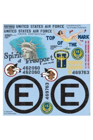 Sticker Boeing B-29A Superfortress 'Top Of The Mark' 44-69763 93BS 19BG - B-29A-60-BN 44-6206 'Spirit of Freeport' CIRCLE E 22nd Goedkoop