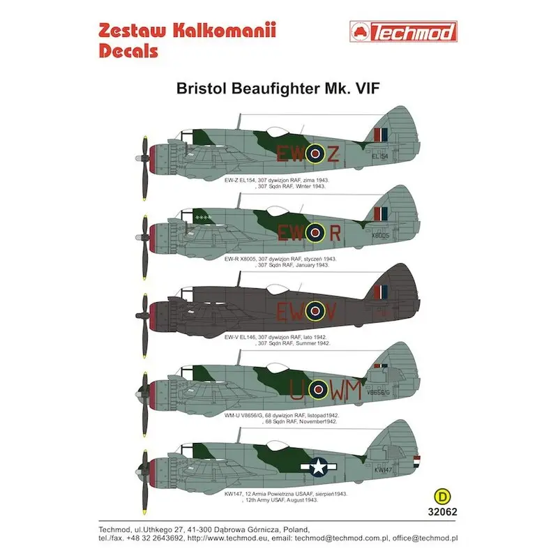 Actieprijs Sticker Bristol Beaufighter Mk.VIF Decal