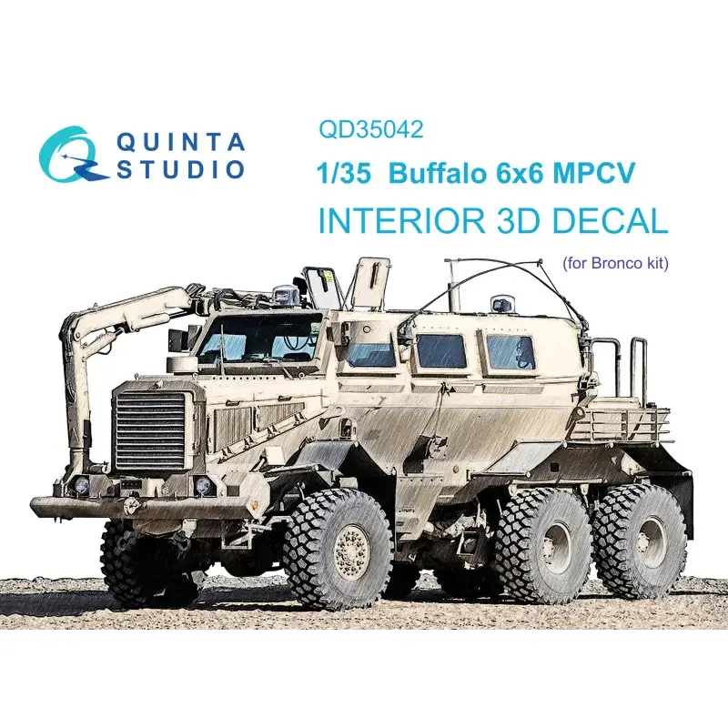Nu Kopen Buffalo 6x6 MPCV 3D-Printed & colored Interior on decal paper (Bronco)